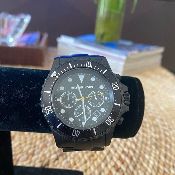 Unisex Black Michael Kors Stainless Steel 3 Dial Watch - Picture 4 of 8